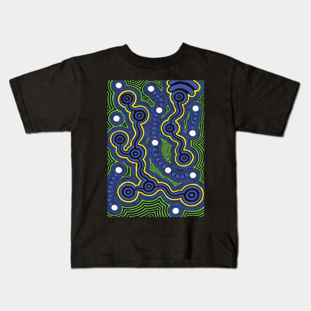 Aboriginal Art - Meeting Places Kids T-Shirt by hogartharts